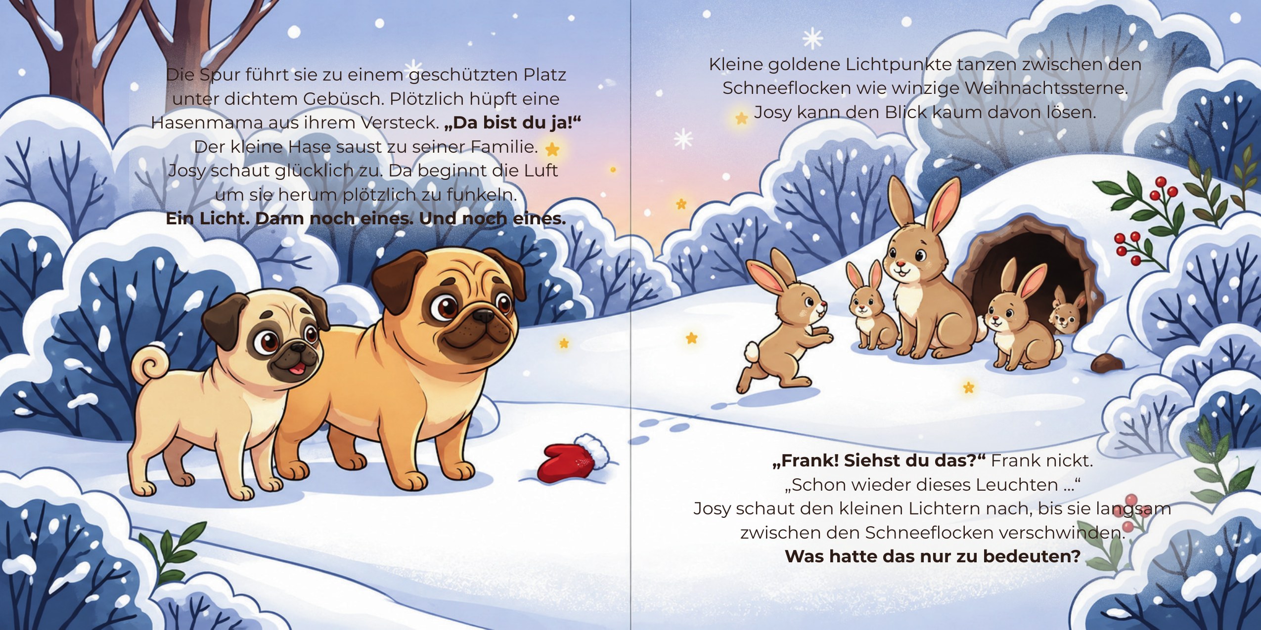 Winterliche Doppelseite aus Das Weihnachtslicht