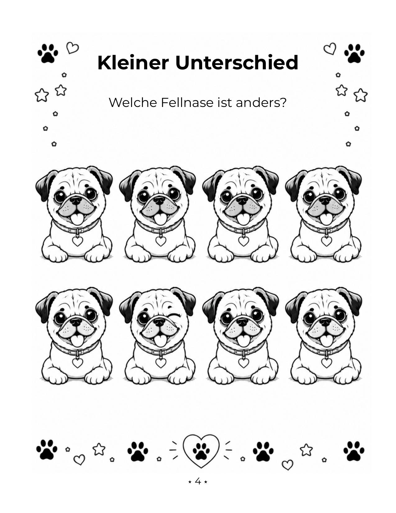 Leseprobe Seite 2 aus dem Fellnasen Magie Mops Activity Book