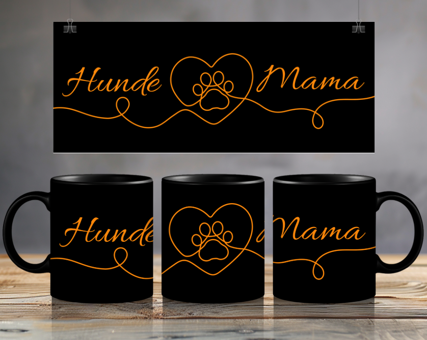 Hunde-Mama Tasse – Schwarze Keramiktasse