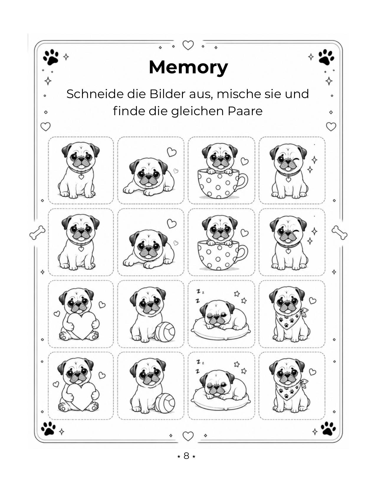 Leseprobe Seite 5 aus dem Fellnasen Magie Mops Activity Book